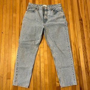 Zara high rise light wash straight leg jeans